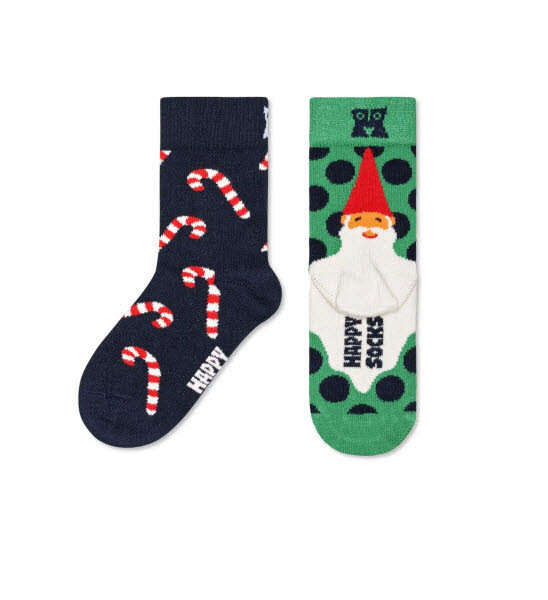 Happy Socks Candy Cane Socken 2-Pack Blau