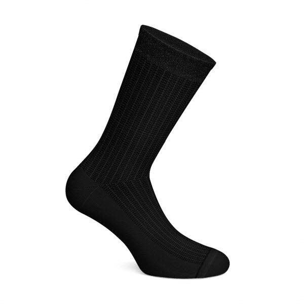 Ecco Vibe Shiny Ribbed Mid Cut Socken Schwarz