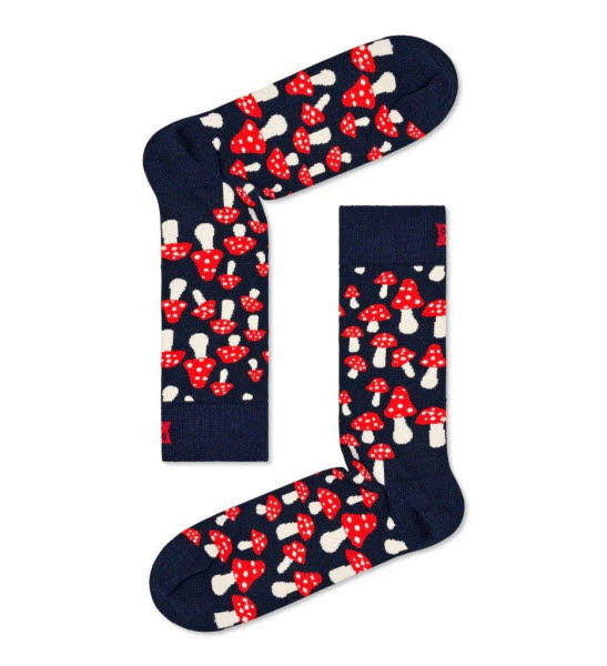 Happy Socks Mushroom "Good Luck" Socks Blau