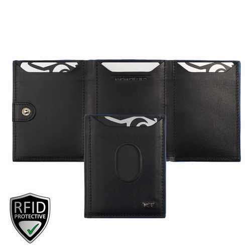 Cardcase, RFID Leder Schwarz/Blau - Bild 1