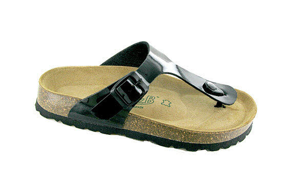 Neu-B Zehentrenner-Pantoffel Schwarz
