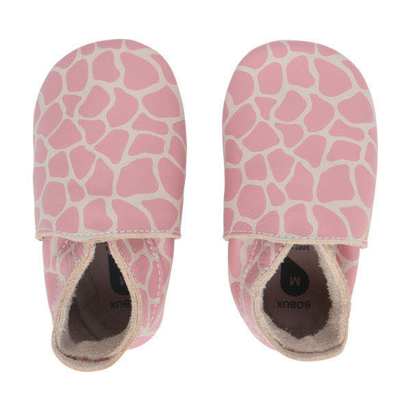 Bobux Giraffe Print Soft Sole Rosa - Bild 1