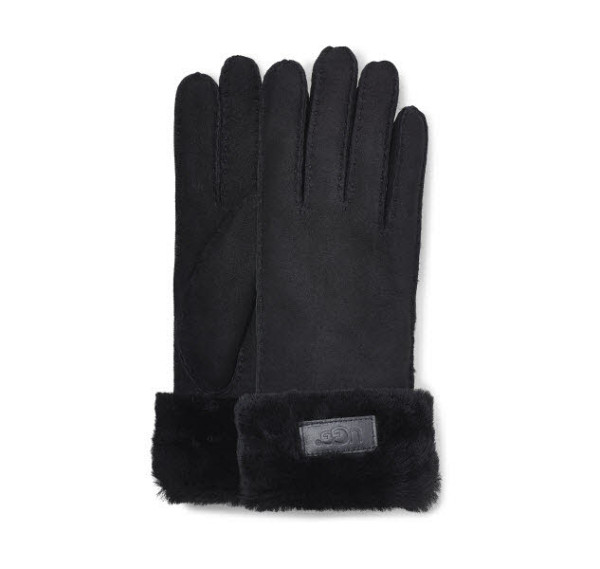 UGG Turn Cuff Glove Fingerhandschuhe Lammfell Schwarz - Bild 1