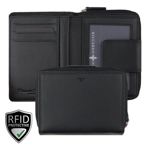 RICCARDO FERDUCCI Geldbörse mit Zipp Schwarz - Bild 1