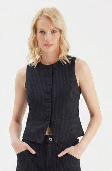 C.O.J. Denim Weste Schwarz - Bild 1
