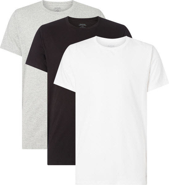 Calvin Klein S/S CREW NECK 3PK Shirt 3er Pack uni