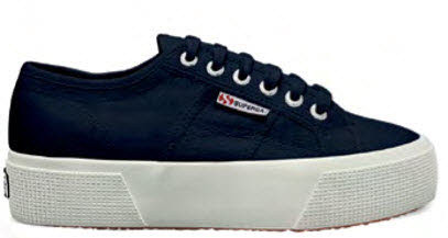 Superga 2740-PLATFORM Leinenschuh Blau - Bild 1