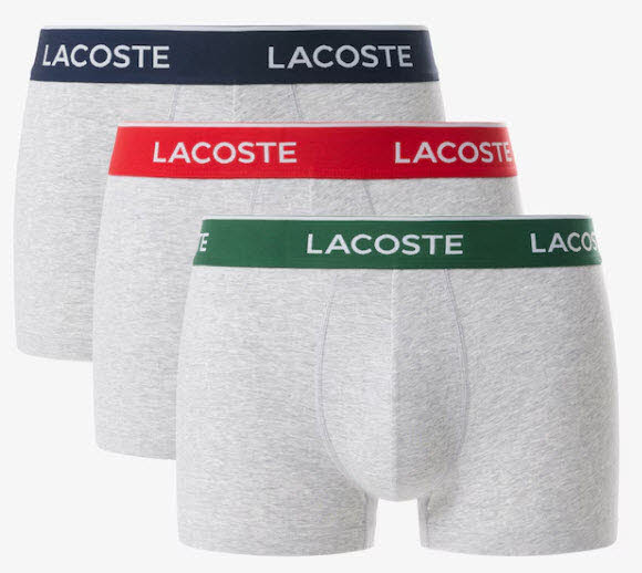 Lacoste Trunks Boxers 3-Pack Grau