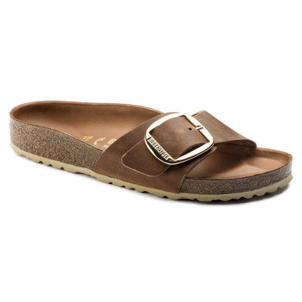 Birkenstock MADRID BIG BUCKLE Pantoffel "Schmal" Cognac