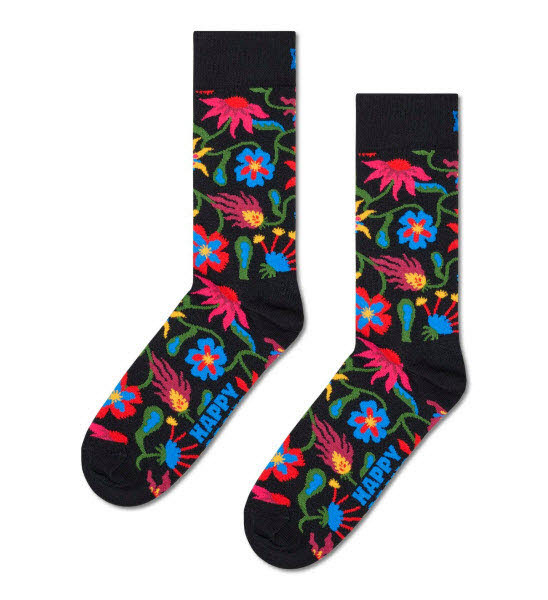 Happy Socks Floral Socken Schwarz - Bild 1