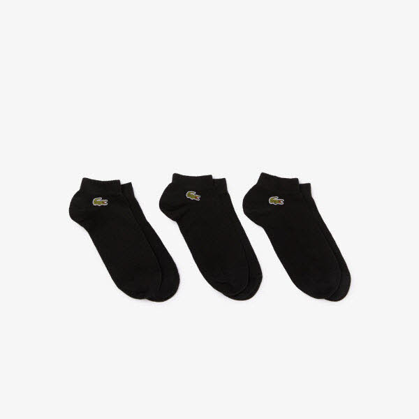 Lacoste 3-Pack Short Monochrome Socks Sneakersocken 3-Pack Schwarz