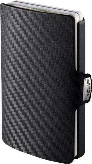 I-Clip Original Carbon Slim Wallet, Leder Schwarz