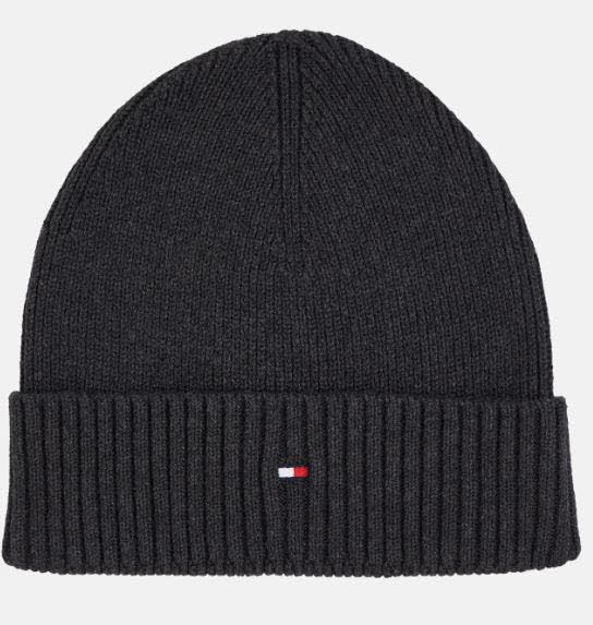 Tommy Hilfiger TH FLAG PIMA COTTON BEANIE Mütze Grau