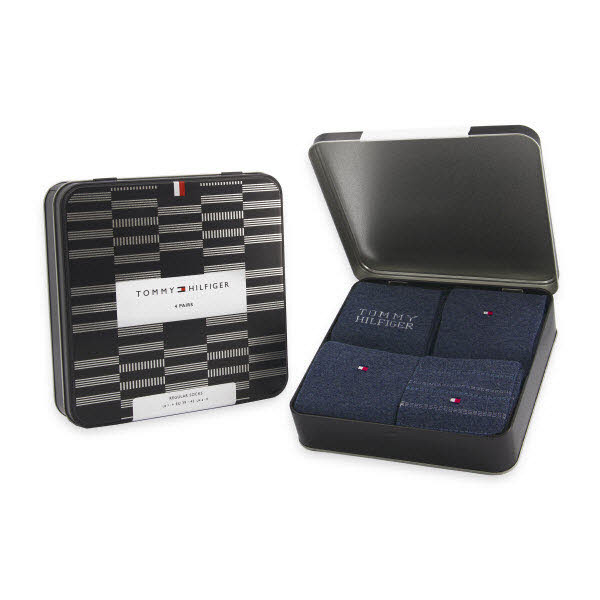 Tommy Hilfiger Geschenksbox Socken 4-Pack Blau - Bild 1
