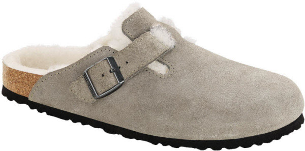 Birkenstock Boston VL Sheepskin Lammfell-Pantoffel Grau