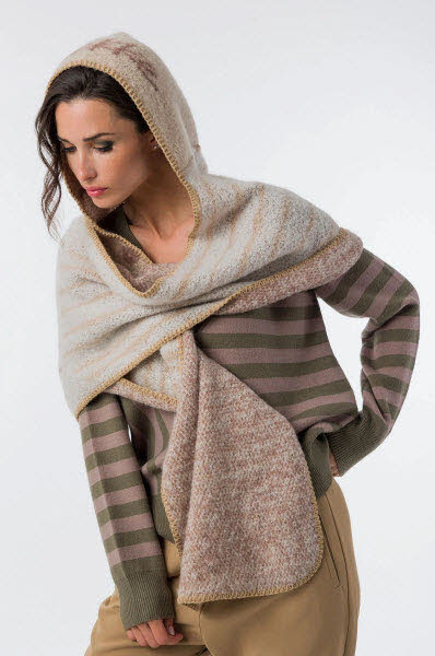 Anekke Kapuzenschal Beige - Bild 1