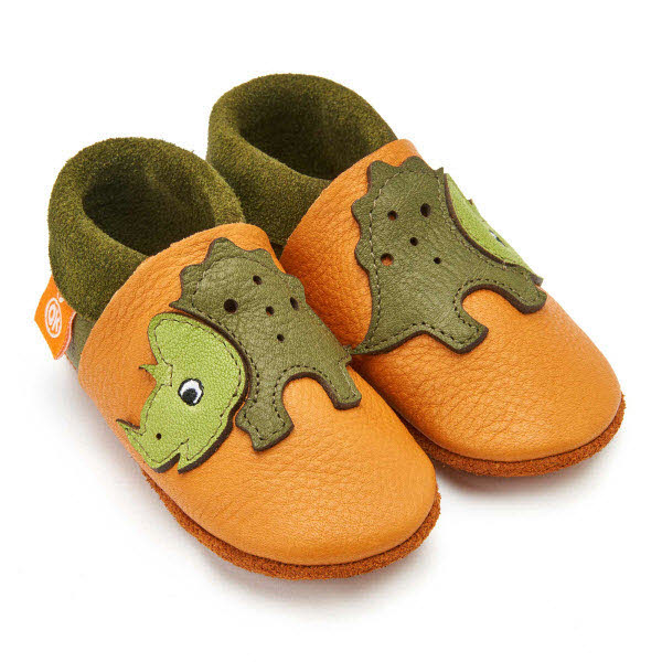 Orangenkinder Trixie der Triceratops SOFT Hausschuh Cognac - Bild 1