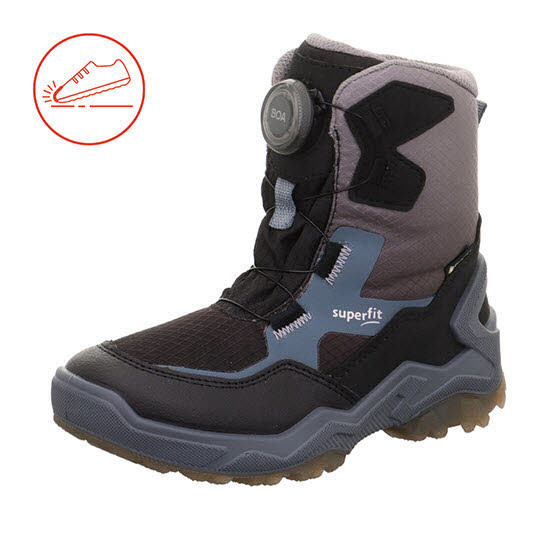 Superfit Stiefel mit Boa-Verschluss Schwarz