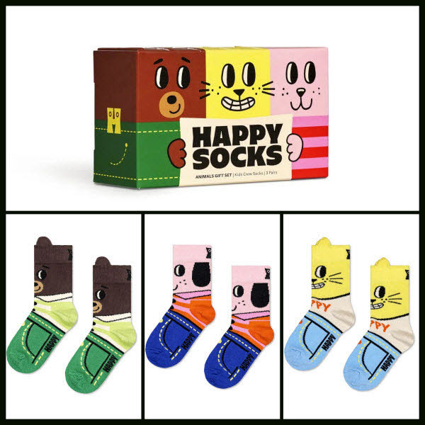 Happy Socks Animal Socken 3-Pack Bunt - Bild 1