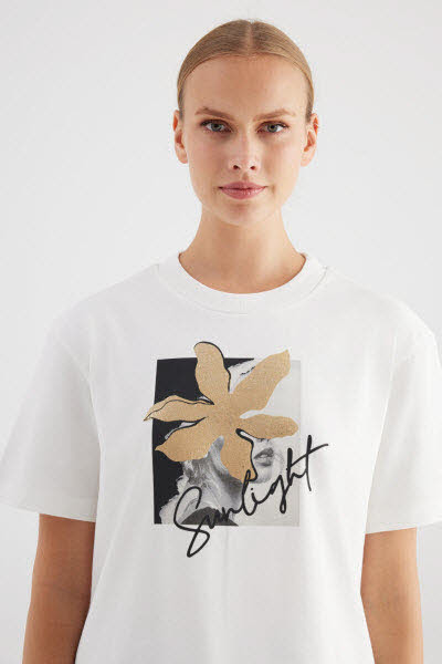 C.O.J. Denim T-Shirt Weiß - Bild 1