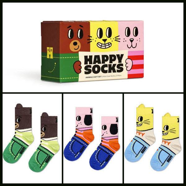 Happy Socks Animal Socken-Geschenksbox 3-Pack Bunt - Bild 1