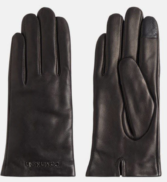 Calvin Klein Lederhandschuhe Schwarz