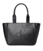 Calvin Klein RAISED CK MEDIUM TOTE Shoppertasche Schwarz