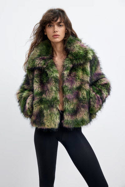 Desigual Fake Fur Camomille Lacroix Jacke Oliv - Bild 1