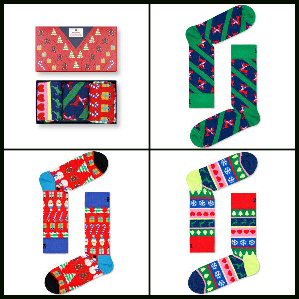 Happy Socks X-Mas Sweater Socken Geschenksbox 3er-Pack Bunt - Bild 1