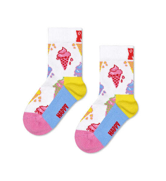 Happy Socks Ice Cream Socken Weiß