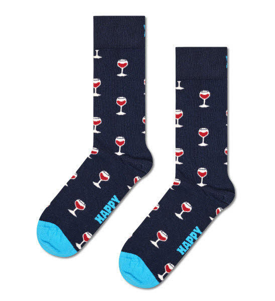 Happy Socks Glass of Wine Socken Blau - Bild 1