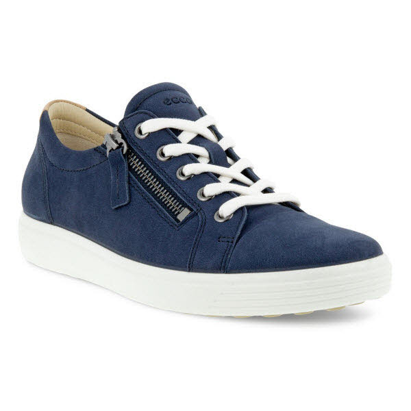 Ecco SOFT 7 Side Zip Sneaker Blau - Bild 1