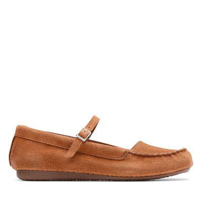 Clarks Freckle Bar Ballerina Cognac