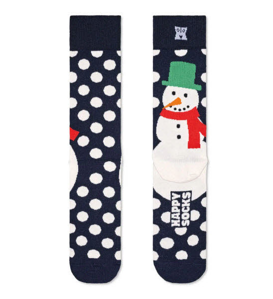 Happy Socks Jumbo Snowman Socken Blau - Bild 1