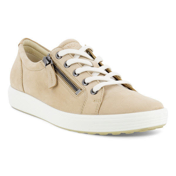 Ecco Soft 7 Side Zip Sneaker Beige - Bild 1